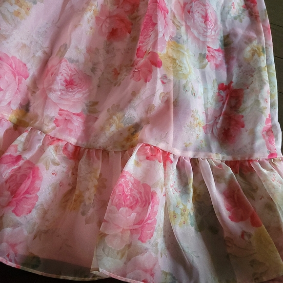 NWOT Selkie Maison Amory x Free People Floral Sheer Ruffle Midi Dress - Picture 9 of 10